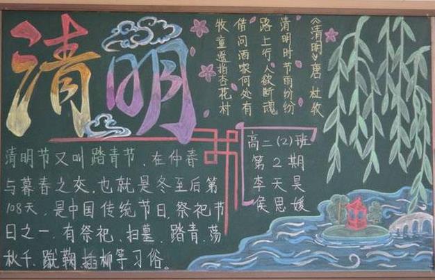 清明节既好看又简单的黑板报 清明节黑板报图片素材