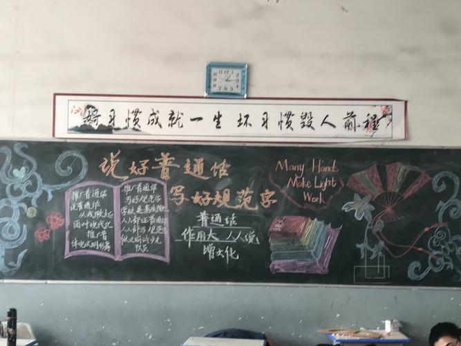 主题为讲普通话写规范字黑板报 普通话黑板报图片素材