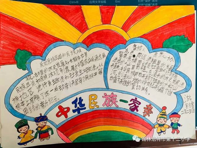 新年一家人的手抄报 民族一家亲手抄报