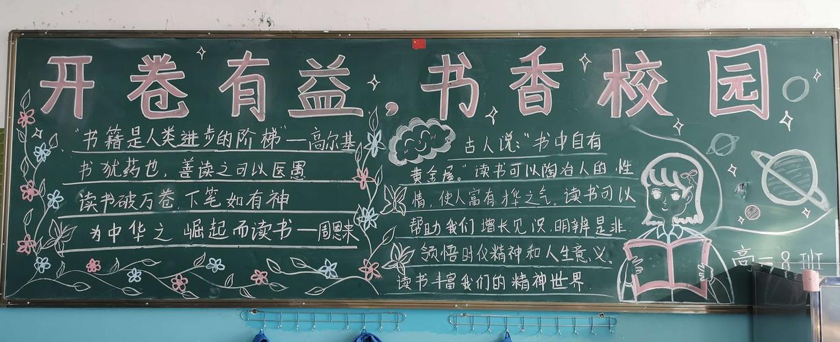 开卷有益乐在诗中黑板报 黑板报图片素材