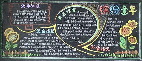 美丽校园美好童年的黑板报 校园黑板报图片素材