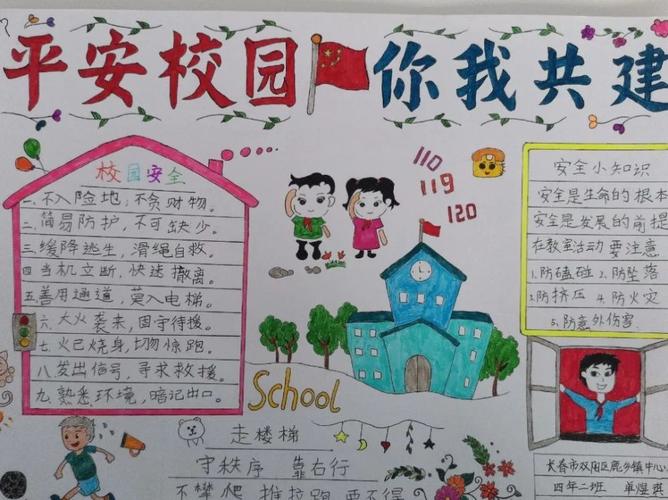 平安校园冬季手抄报 平安校园手抄报