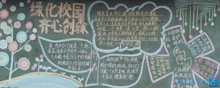 创森为主题的黑板报 主题黑板报图片素材