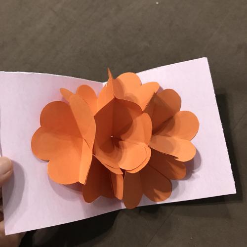 打开后有一朵花的立体贺卡 打开一朵花贺卡