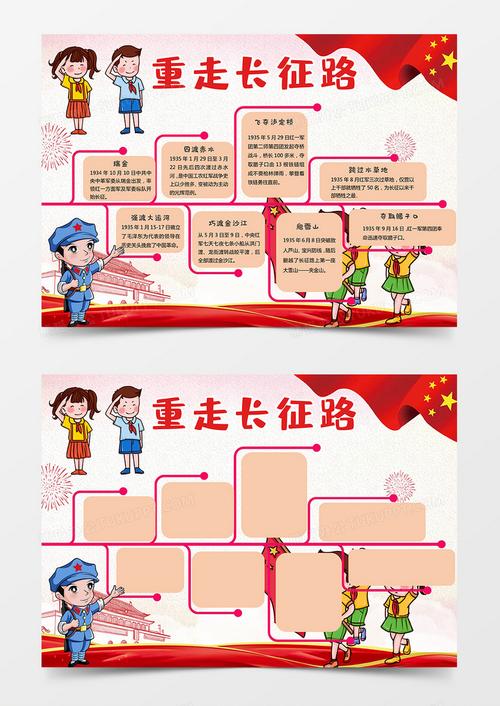 新火长征路我是小红军手抄报 重走长征路手抄报