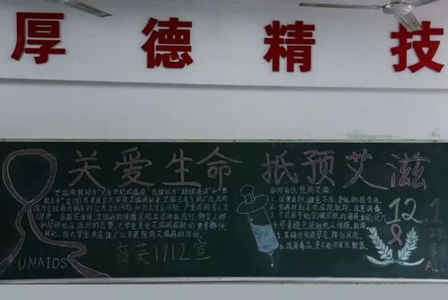 知艾防艾健康黑板报 健康黑板报图片素材