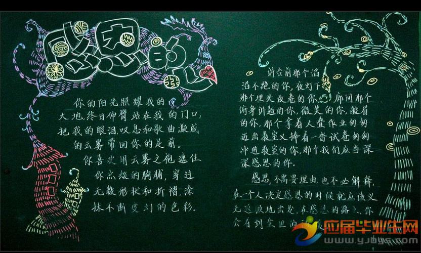 有阶梯的感恩黑板报 感恩黑板报图片素材