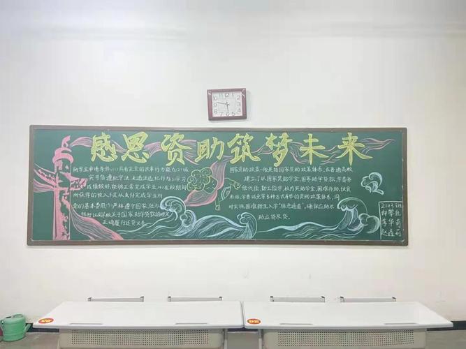 中学生国家资助政策黑板报 中学生黑板报图片素材