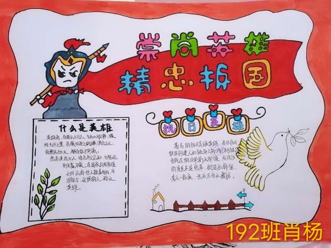 中向英雄精忠报国的手抄报 祖国的手抄报