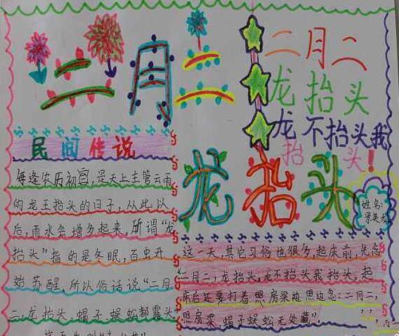 二月二炒豆子手抄报 手抄报图片大全