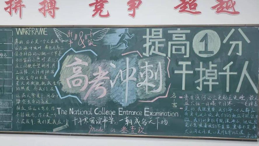 高三奋进黑板报 高三黑板报图片素材