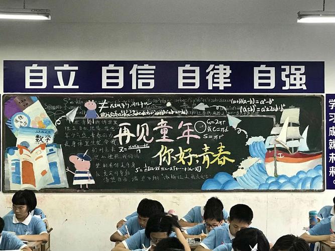 告别童年扬帆青春黑板报 青春黑板报图片素材
