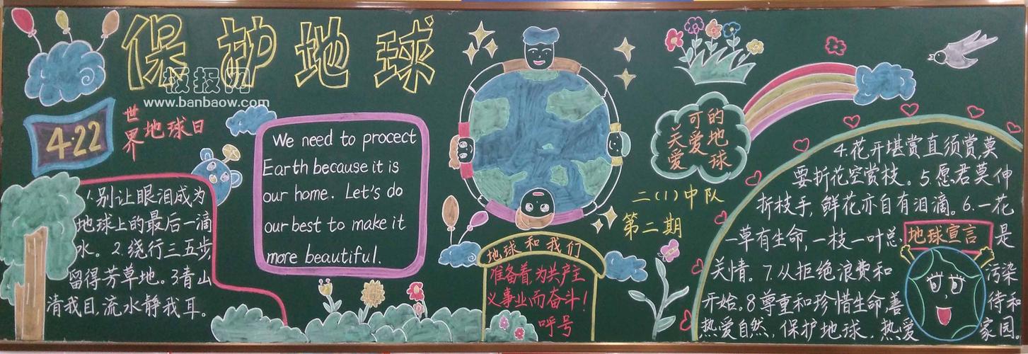 生态地球黑板报 黑板报图片大全