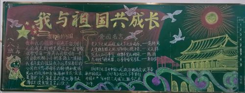 我和祖国共成长的黑板报 我和我的祖国黑板报图片素材