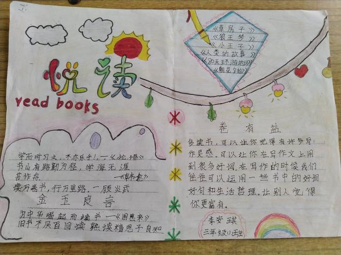 阅读一本好书二年级手抄报 读一本好书手抄报