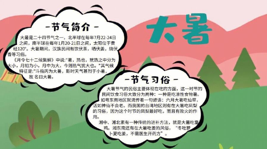 大暑节气由来手抄报 24节气手抄报