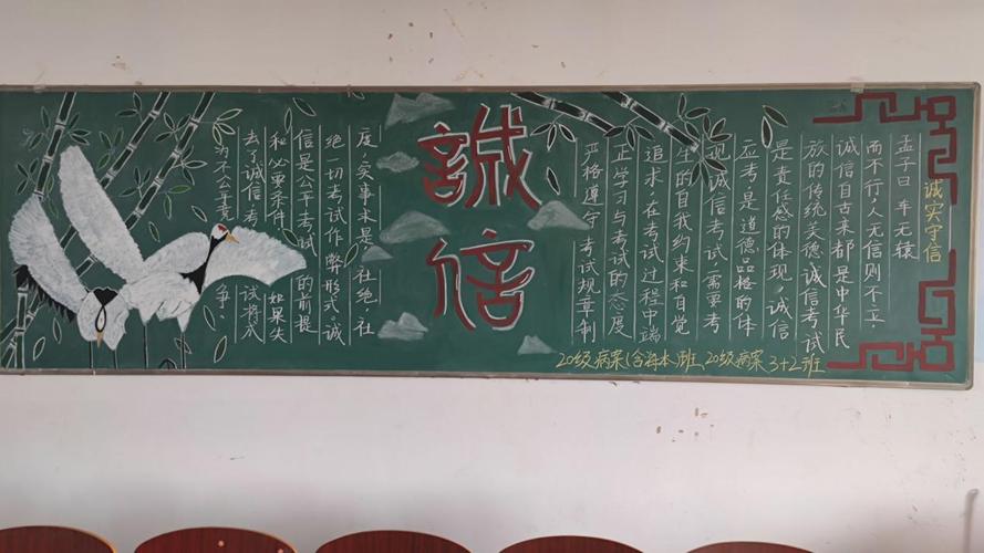 考生诚信考试黑板报 诚信黑板报图片大全