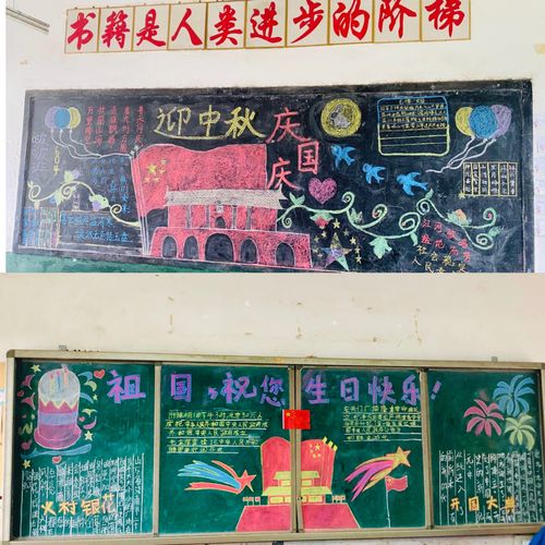 我为祖国献丰收黑板报 我和我的祖国黑板报图片大全