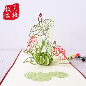 制作方法立体莲花贺卡 制作方法贺卡