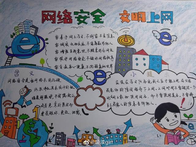 人人文明上网守护网络安全手抄报 文明上网手抄报