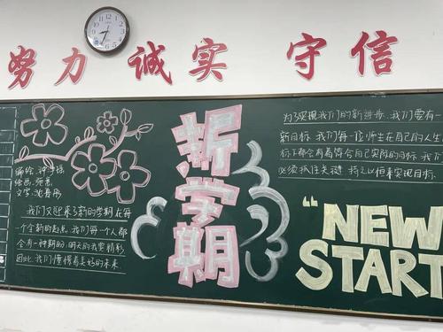 新学新气象黑板报 新学期新气象黑板报图片素材