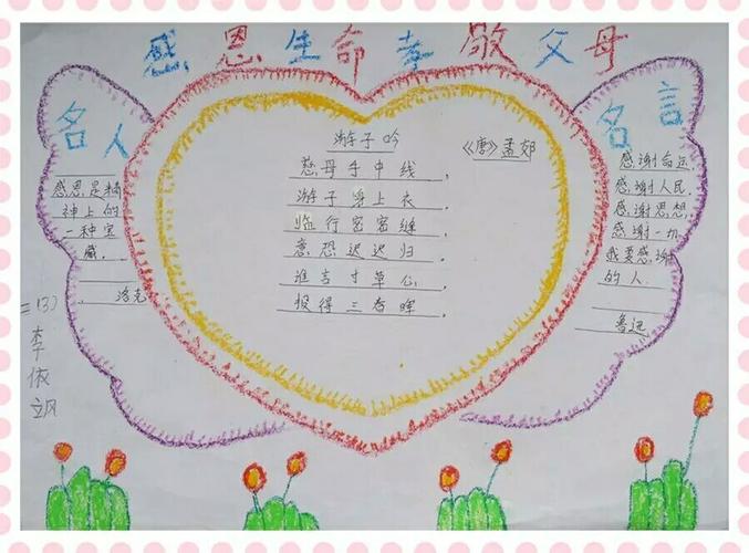 二年级小学生感恩母亲简单手抄报 小学生感恩手抄报