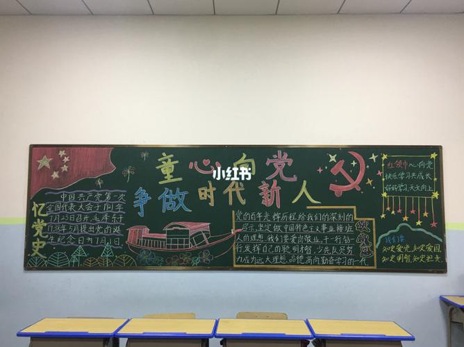 在党的阳光下黑板报 党的黑板报图片大全