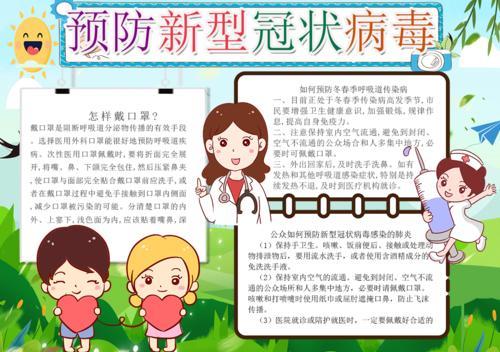放止新型冠状病毒手抄报 手抄报模板大全