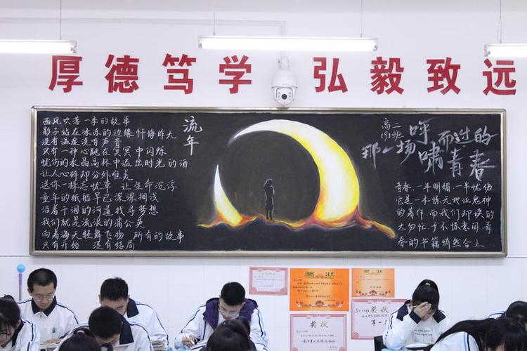 以正青春为主题的黑板报 青春黑板报图片素材
