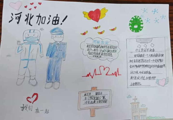 小手牵大手抗疫路上一起走手抄报 大手牵小手手抄报