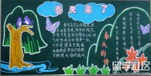小学一年级关于春天的黑板报 小学一年级黑板报图片素材