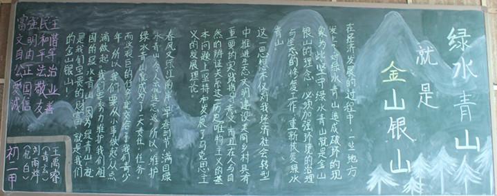 绿水青山黑板报 黑板报图片素材