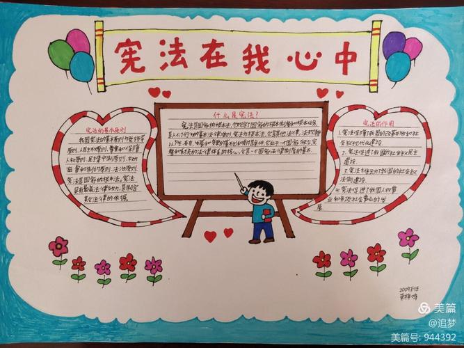 点燃宪法火炬传递宪法精神手抄报 宪法手抄报