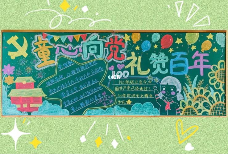 童心永向党的黑板报 党的黑板报图片大全
