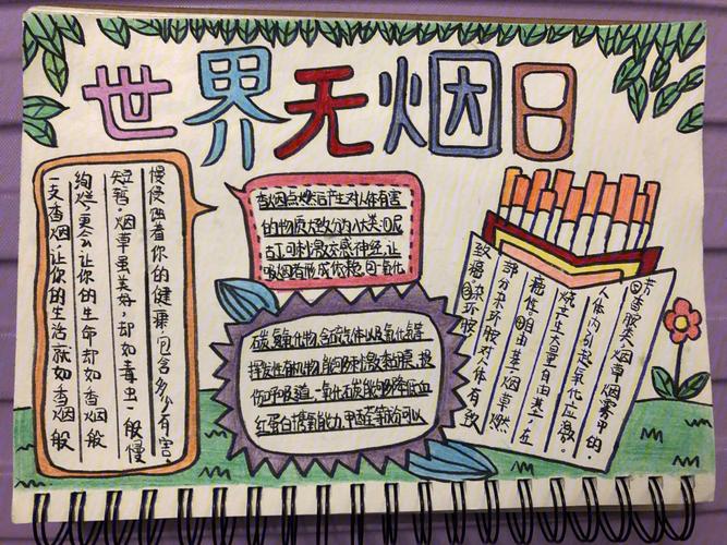 健康青春无烟校园手抄报 无烟日手抄报