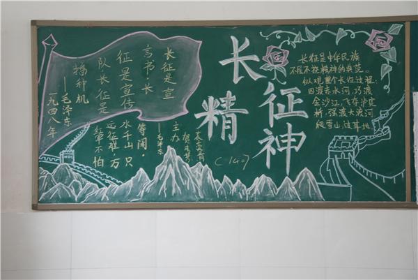 长征的主题黑板报 主题黑板报图片素材