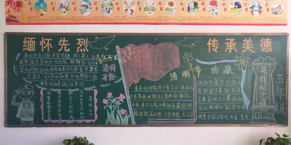 缅怀先烈筑梦未来黑板报 缅怀先烈黑板报图片大全