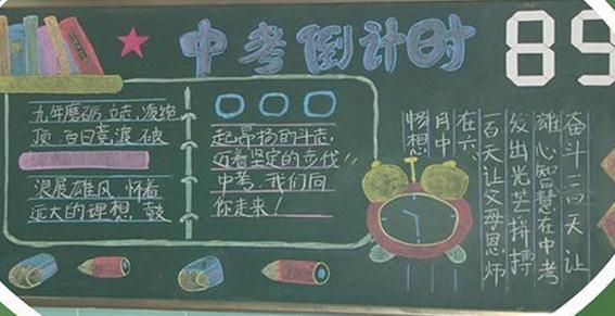 迎中考我先行黑板报 我和我的祖国黑板报图片素材