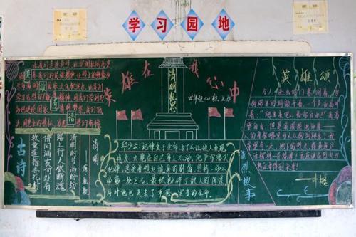 小学祭英烈黑板报 小学黑板报图片素材