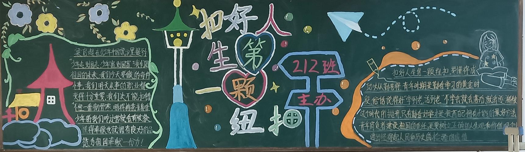系紧人生的第一个扣子黑板报 开学第一课黑板报图片大全