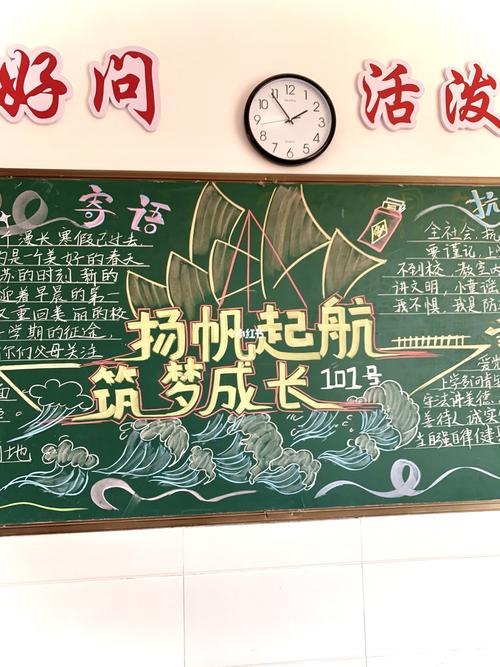 磨砺青春扬帆起航黑板报 青春黑板报图片素材