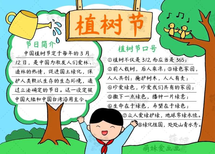 学前班植树节简易手抄报 植树节手抄报