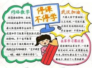我与网课你那些事手抄报 手抄报简单又好看
