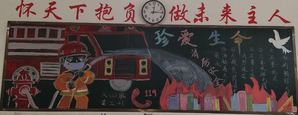 警钟长鸣安全月黑板报 安全月黑板报图片素材