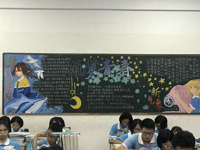 颜料青春黑板报 青春黑板报图片大全