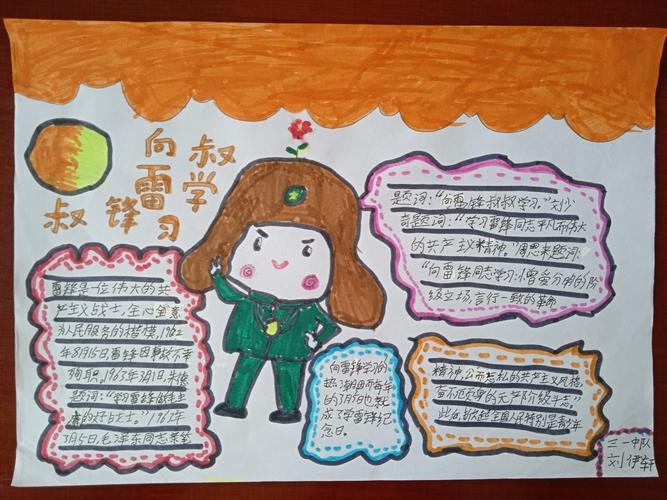 致敬英雄艺起战役手抄报 向雷锋致敬手抄报