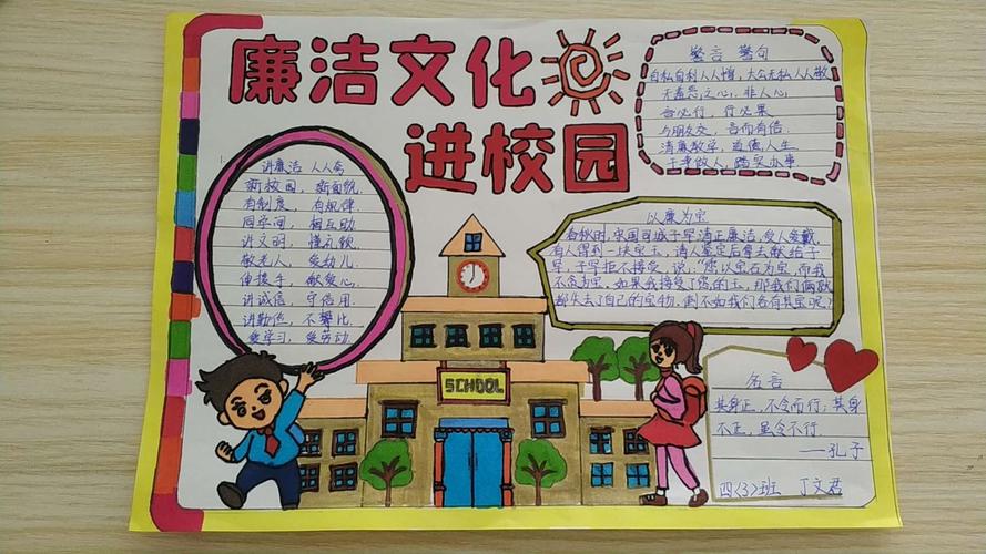 闽东文化进校园手抄报 廉洁进校园手抄报