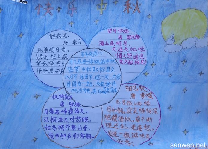 明月邀我过中秋手抄报 中秋手抄报