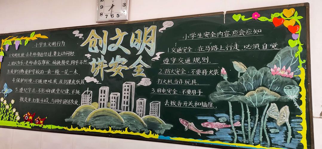校园安全高中黑板报 校园安全黑板报图片大全