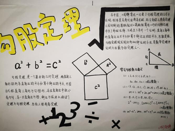 简易我为勾股狂手抄报 勾股定理手抄报
